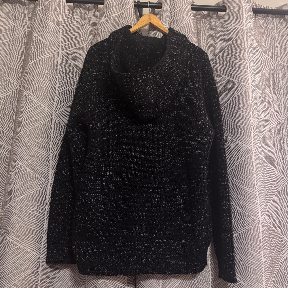 Cozy Black Knit Hoodie